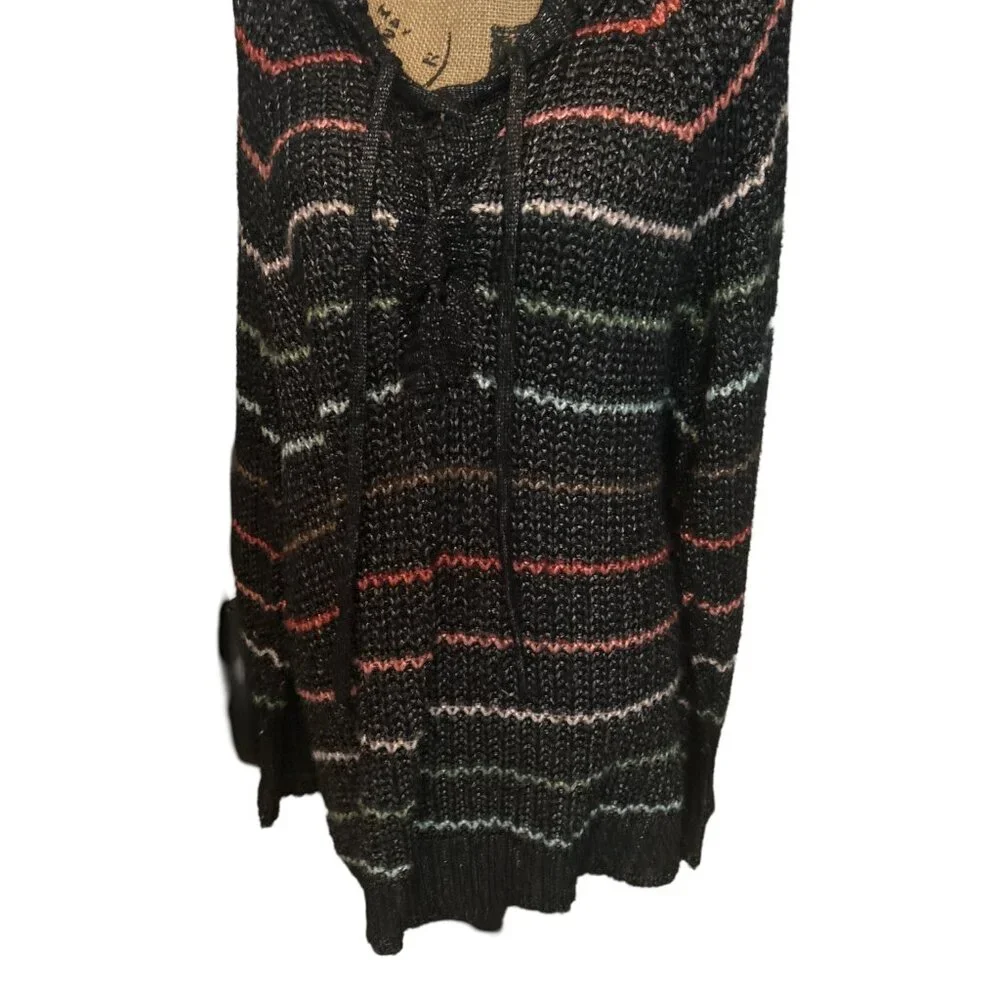 Retro Torrid Womens Long Sleeve Bohemian Knitted Sweater With Hood Size 3X - Picture 2 of 8